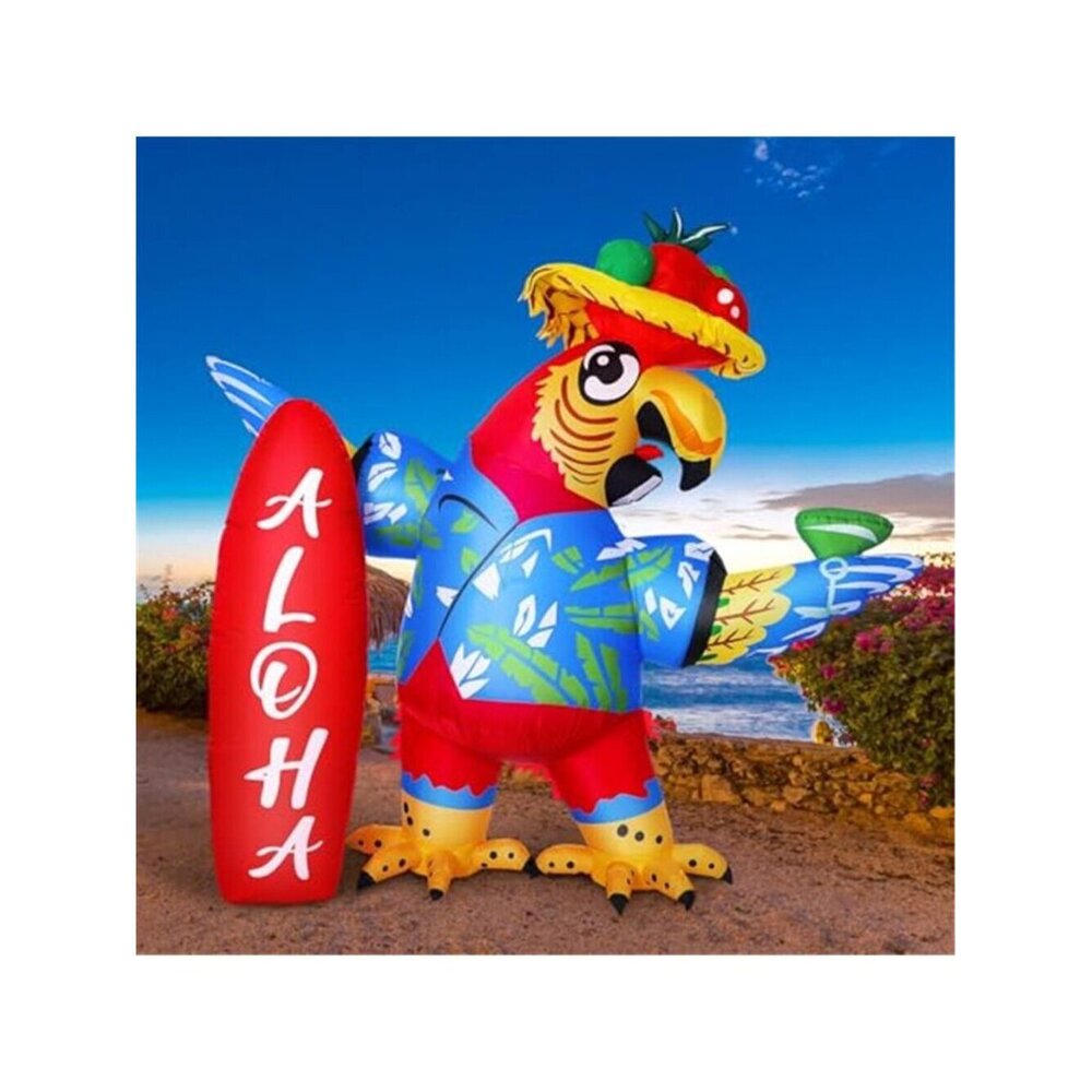 6.56ft Inflatable Parrot Decoration Tiki Inflatable Flying Parrot withLED